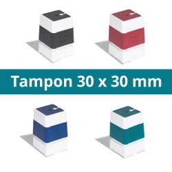 Tampon carré avec petit logo - Tampon encreur personnalisé carre 43x43mm